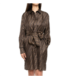 premium silk monogram midi dress