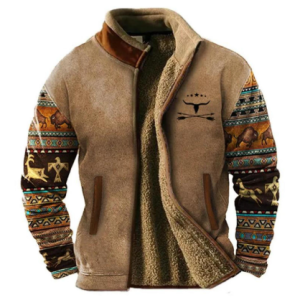 men's casual tribal pattern winter jacket for everyday wear